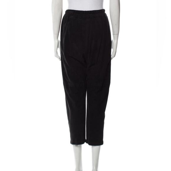 Vince Black Cropped Pants Leather Trim Adjustable Waist XS/Small - Picture 4 of 9